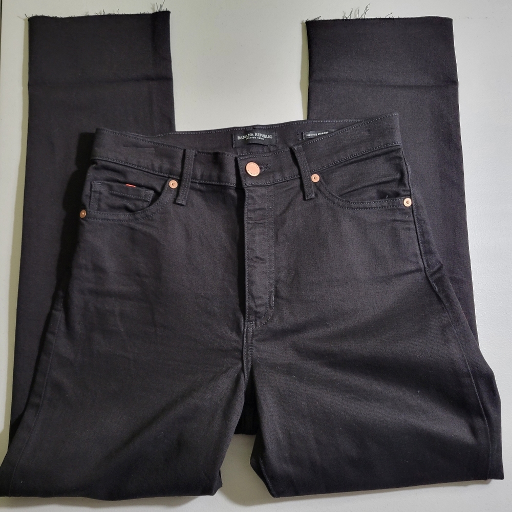 Banana republic high rise straight black jean